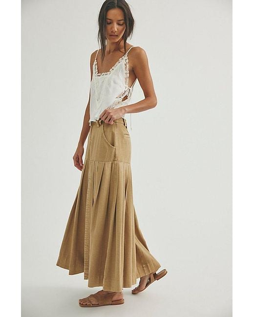Free People Natural 53Rd Street Chino Maxi Skirt