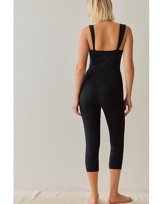 Susana Monaco Black Strap Tank Crop Jumpsuit