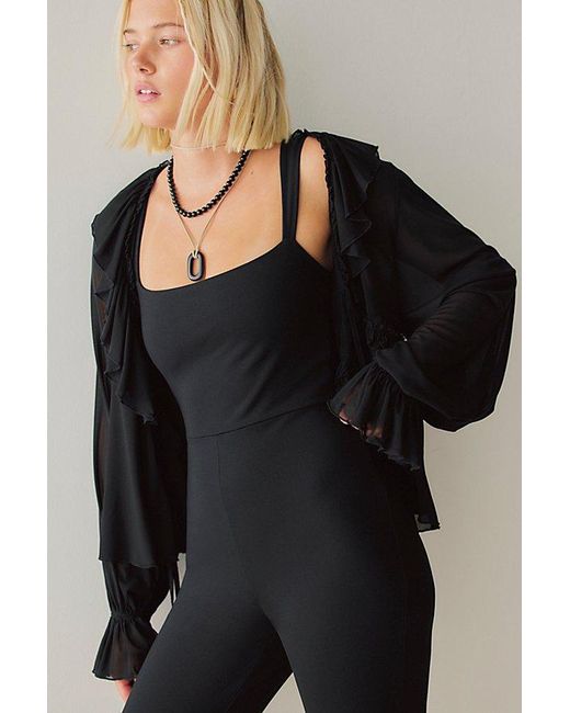 Susana Monaco Black Strap Tank Crop Jumpsuit