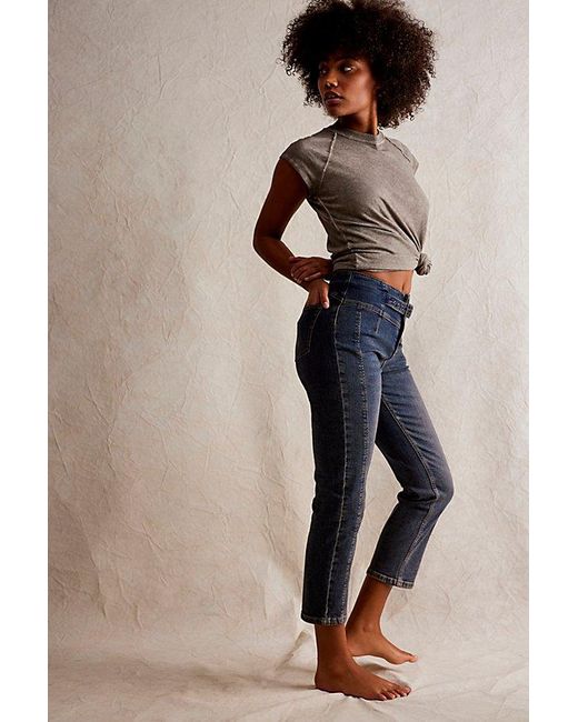 Free People Natural Crvy Dream State Straight Jeans