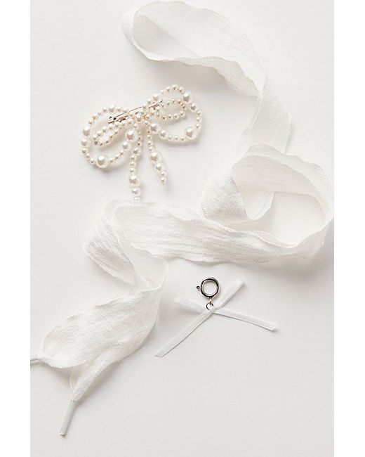 Free People Green Shoe Lace & Charm Set