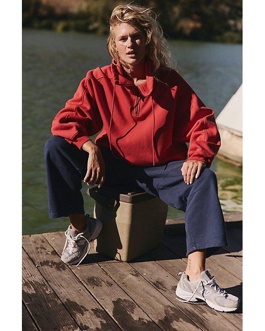 Fp Movement Red Finish Line Half Zip