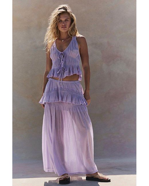 free-est Purple Bare Bliss Skirt Set By