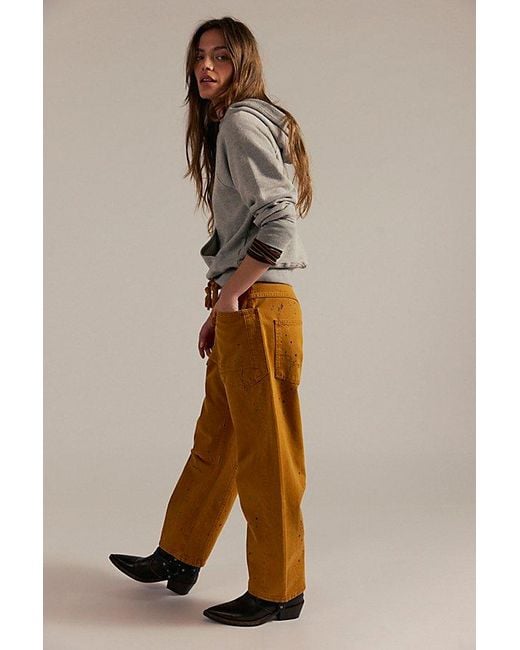 Free People Blue Moxie Pull-On Barrel Jeans