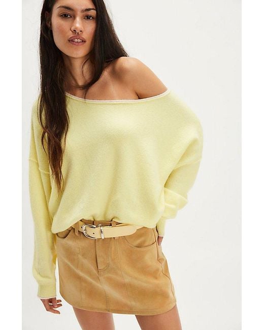 Free People Yellow See Me Softspun Pullover
