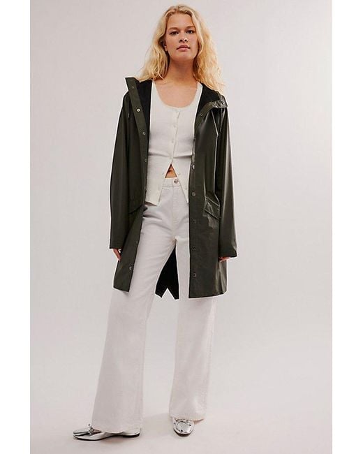 Rains Green Long Jacket