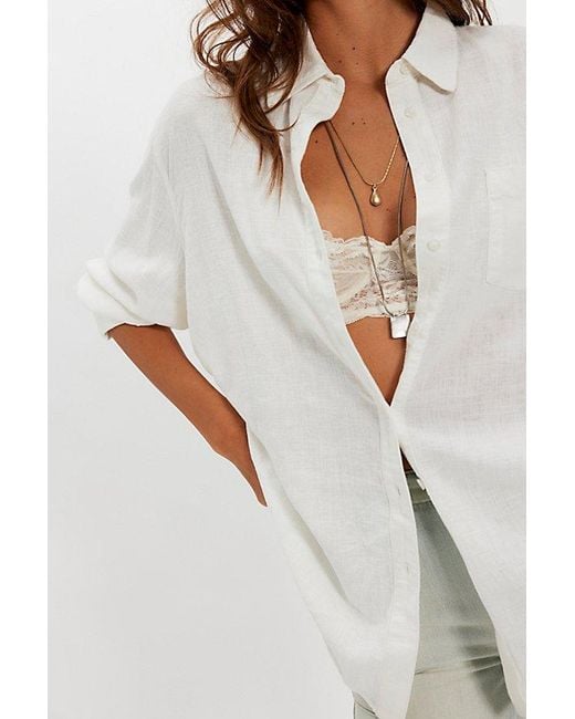 Free People Multicolor Everyday Linen Shirt
