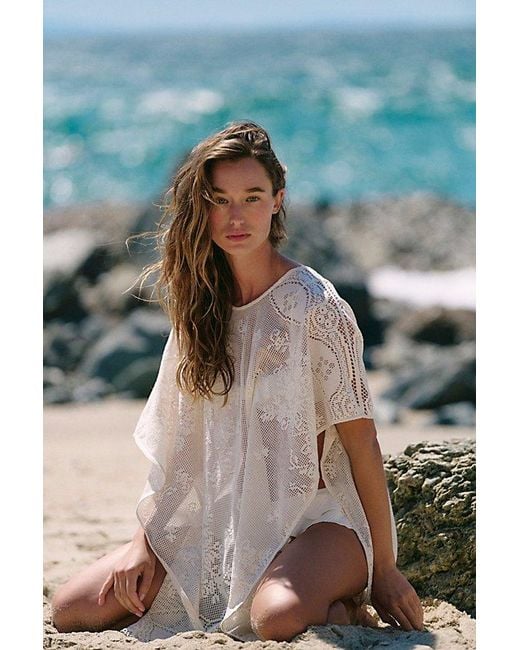 Free People Natural Elsa Poncho Jacket