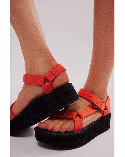 Teva Red Flatform Universal Sandals