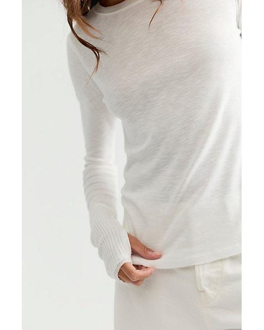 Free People Gray Tinsley Long Sleeve Top