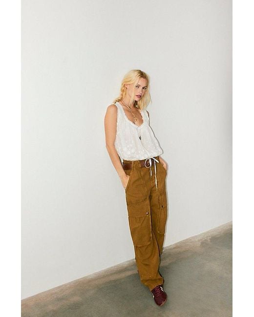Free People White Cherry Scallop Top