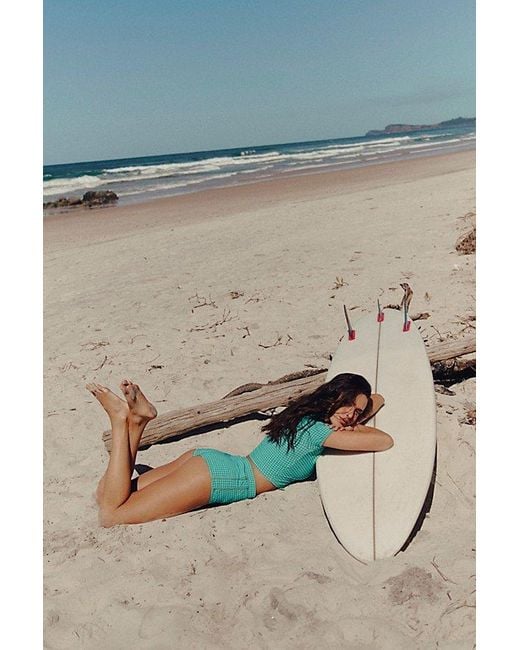 Rhythm Blue Capri Check Surf Top