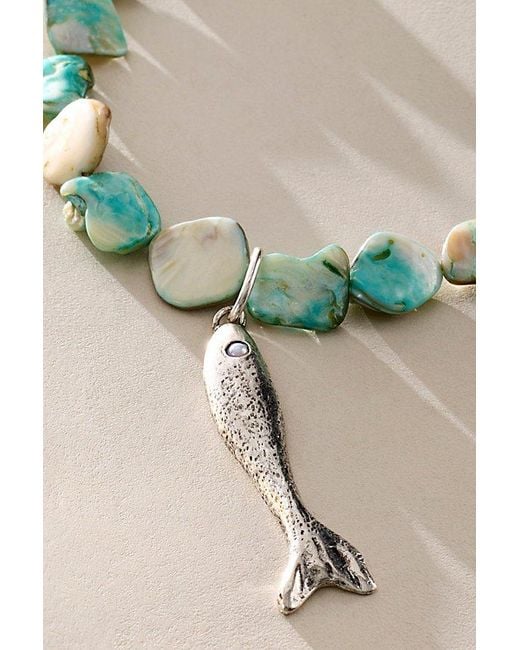 Free People Green Leila Pendant Necklace