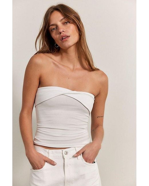 Intimately By Free People White Simply Soft Twist Tube Top By