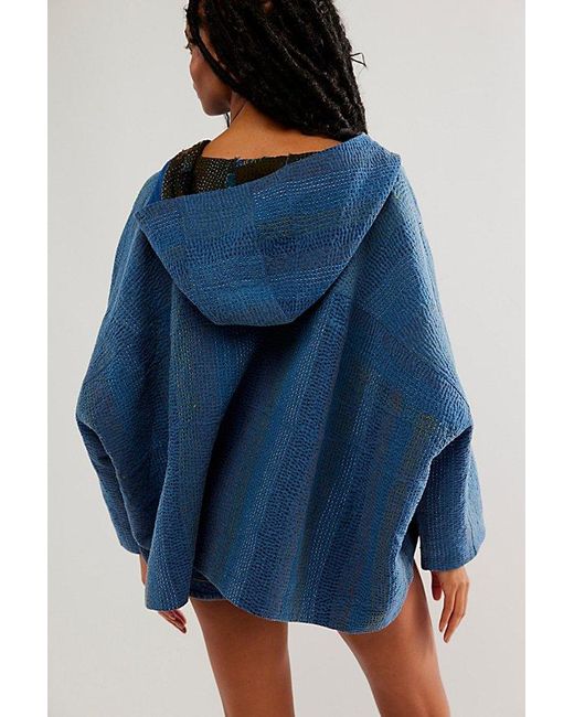 Free People Blue Fp One Indigo Redford Poncho