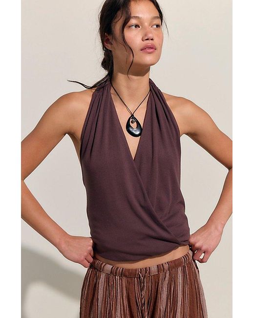 free-est Brown Good Feels Mara Convertible Mini Dress By
