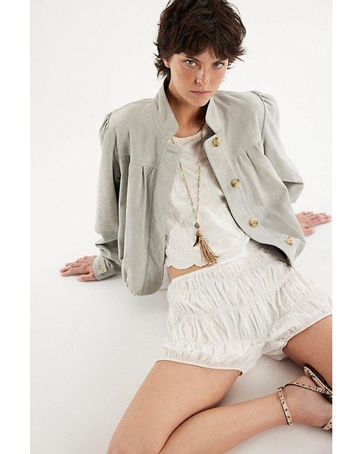 Free People Gray Nimbus Suede Jacket