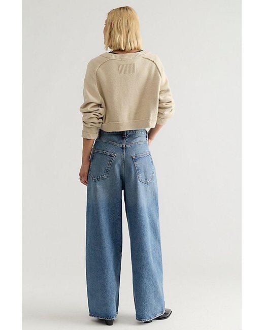 Agolde Blue Rounded Baggy Jeans