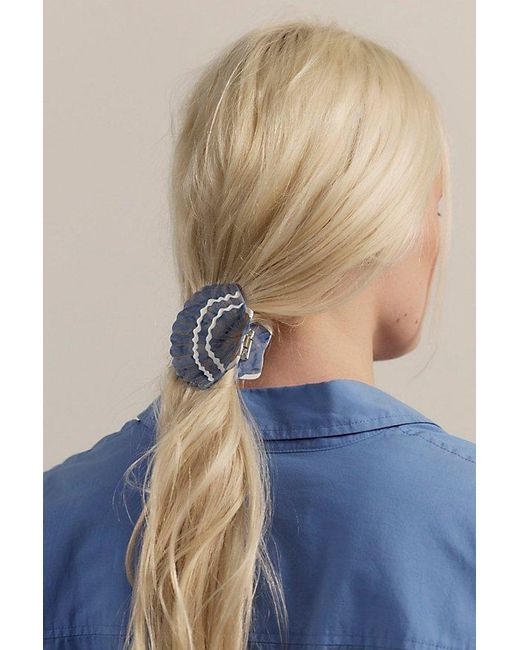 Solar Eclipse Blue Hand-Painted Claw Clip