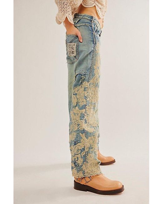 Magnolia Pearl Washed Denim Trousers At Free People In Blue
