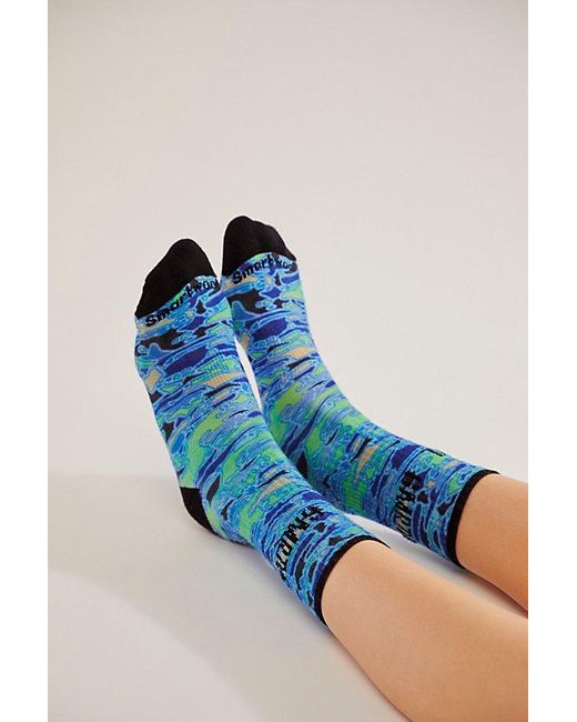 Smartwool Blue Atheltic Far Out Tie Dye Crew Socks
