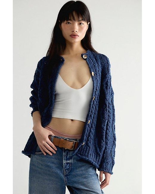 Free People Blue Opal Knit Cardi