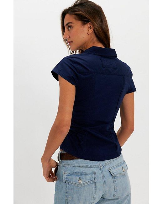 Free People Blue Maude Tiny Top