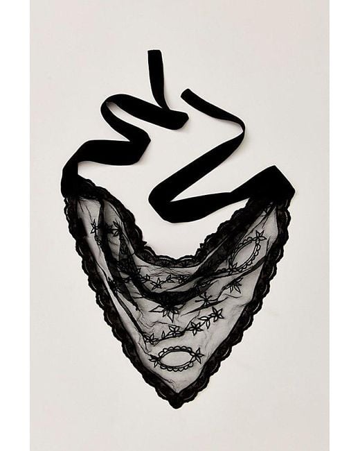 Free People Black Sheer Perfection Hair Scarf