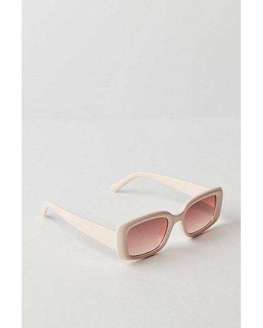 Free People Brown Frankie Rectangle Sunglasses