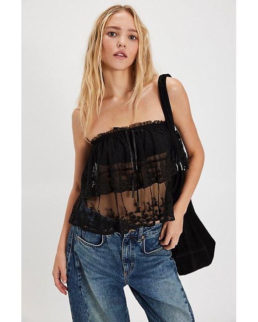 Free People Black Love You So Lace Tube Top