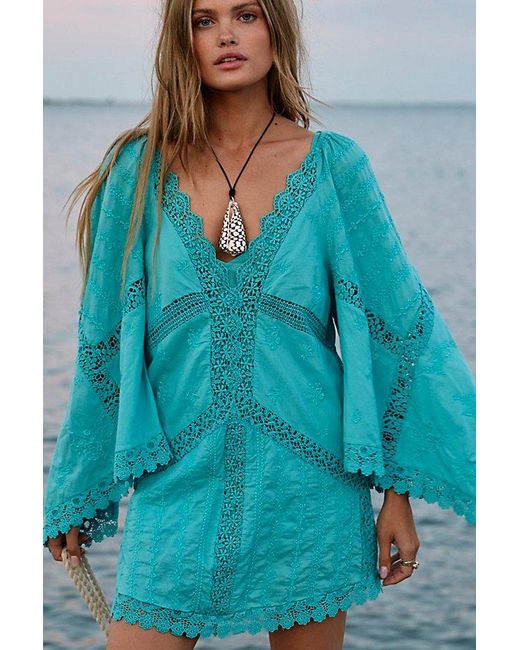 Free People Blue Wildflower Muse Mini Dress