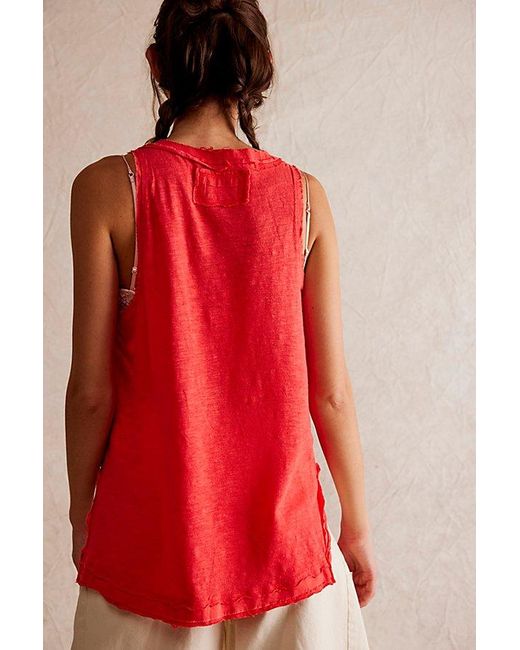 Free People Red Love Language Solid Tank Top