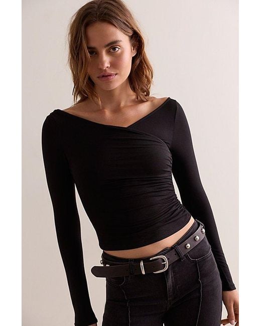 Intimately By Free People Black That's A Wrap Layering Long Sleeve By