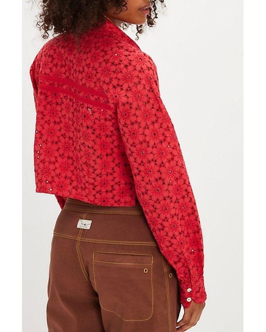 Free People Red Dream A Little Dream Top