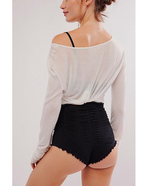 Free People White Chloe Ruched Shortie