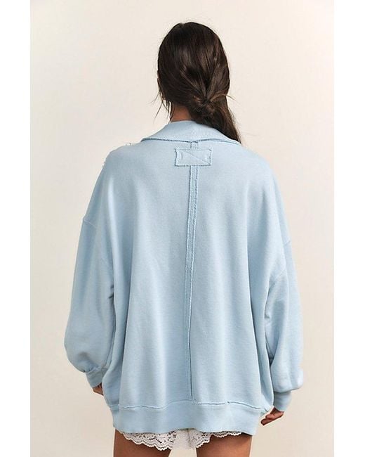Free People Blue Palm Springs Pullover