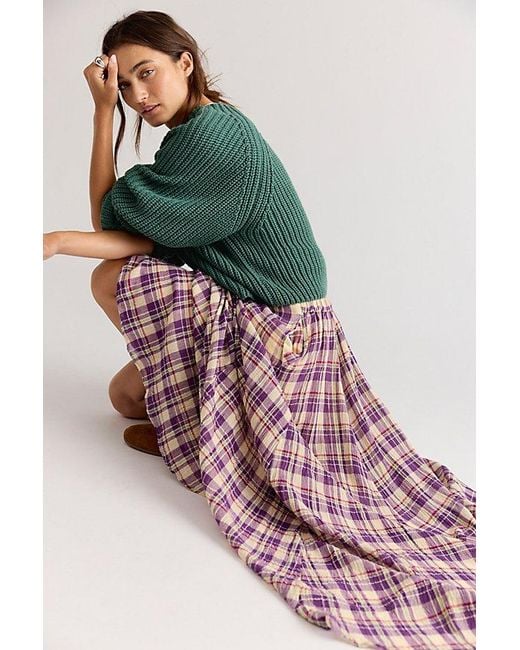 Free People Brown Ives Maxi Skirt