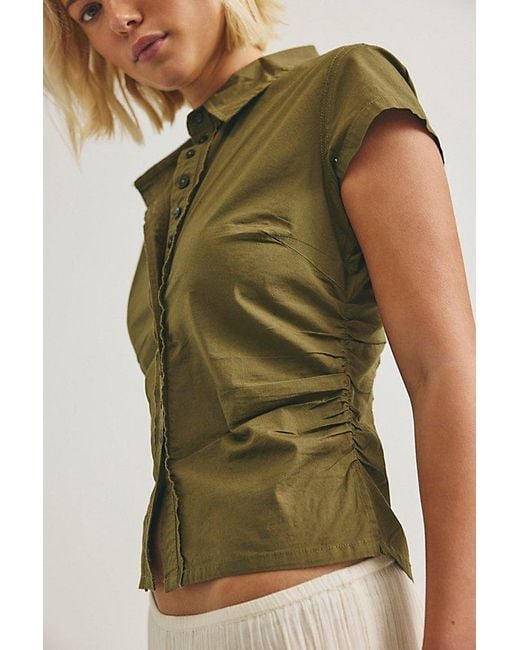 Free People Green Maude Tiny Top