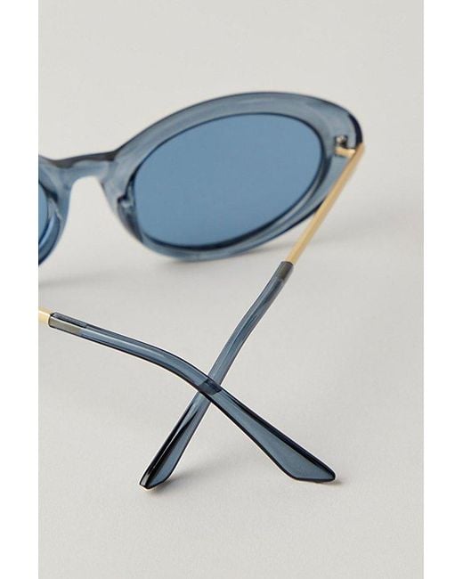 Free People Blue Mae Oval Sunglasses