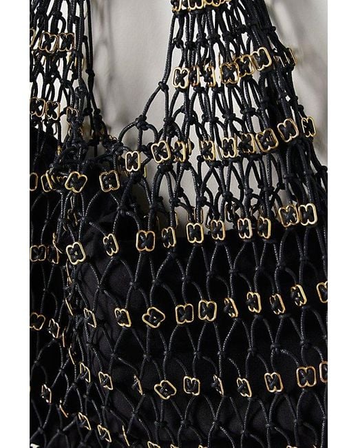 Free People Black Embellished Fringe Bag