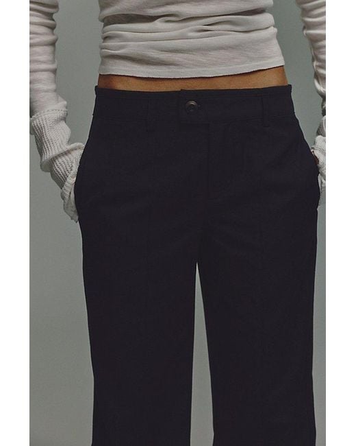 Free People Gray Set On You Slim Solid Trousers