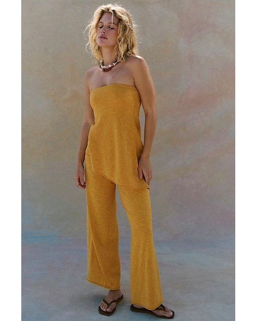 free-est Natural Krista Cotton-Linen Sweater Set By