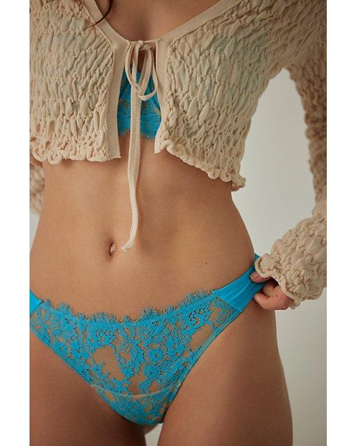 Free People Blue Entice Thong