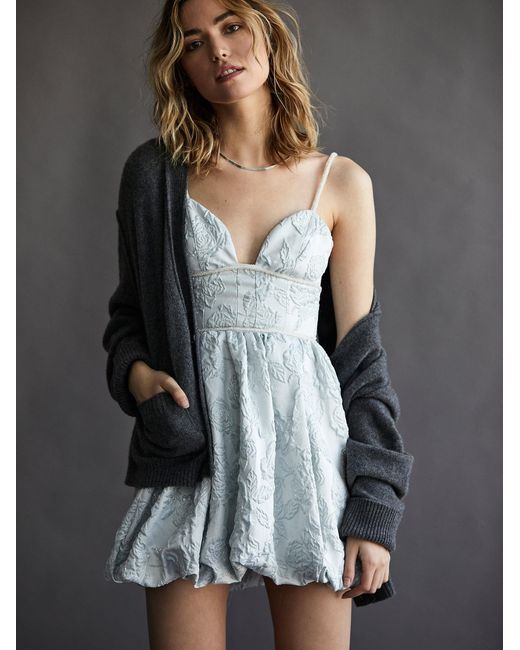 Free People For Love & Lemons Lydia Party Dress in Blue | Lyst Canada