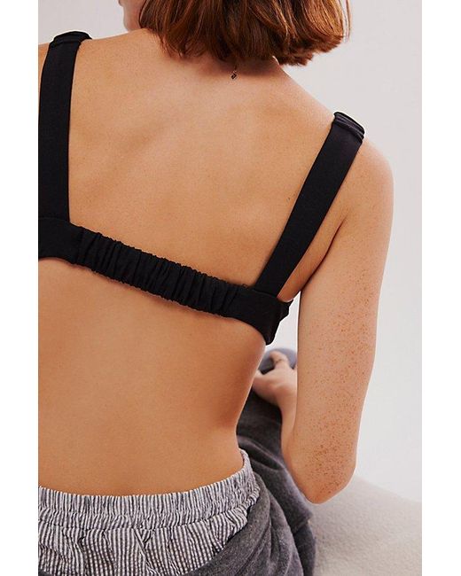 Free People Black Ruched Duo Bralette