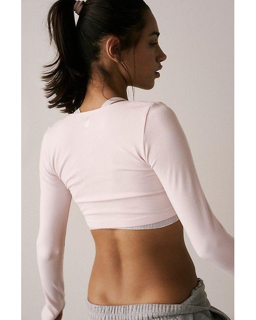 Free People Pink Barre Bell Shrug