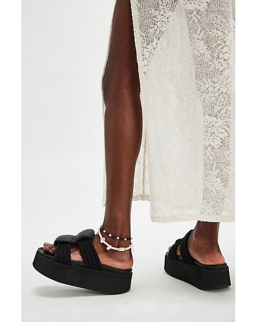 Inuikii White Amber Cord Flatform Sandals
