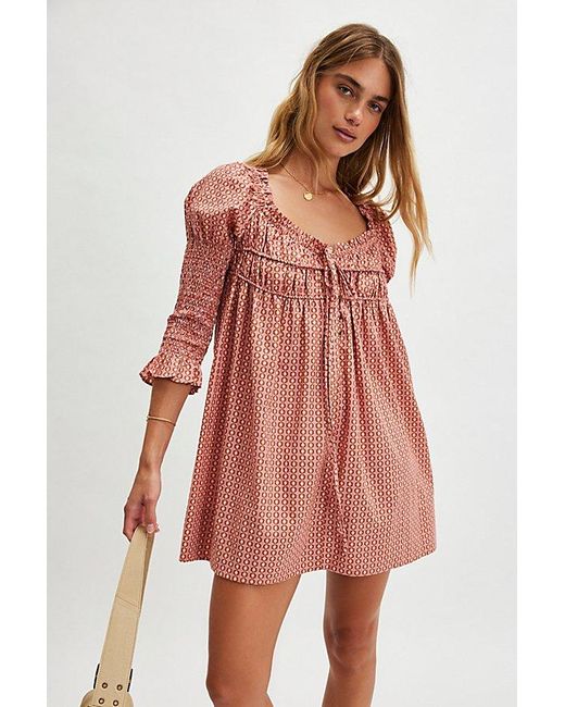 Free People Red Star Dip Mini Dress