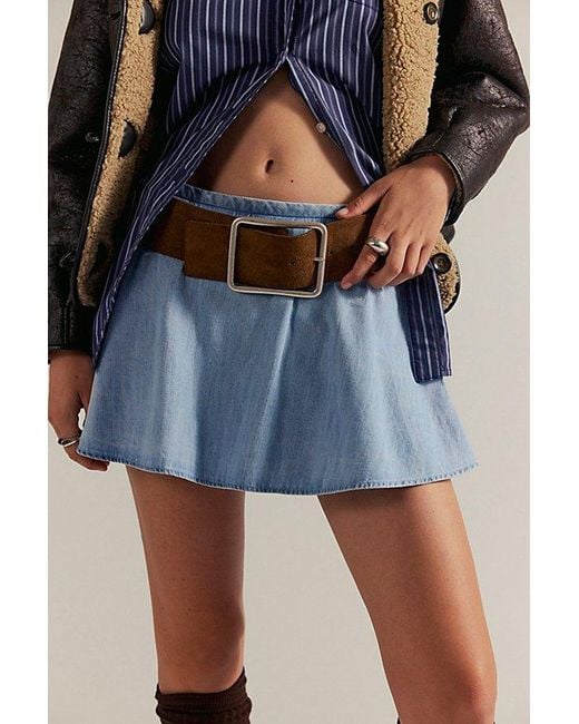 Free People Blue Paradise Found Denim Skort