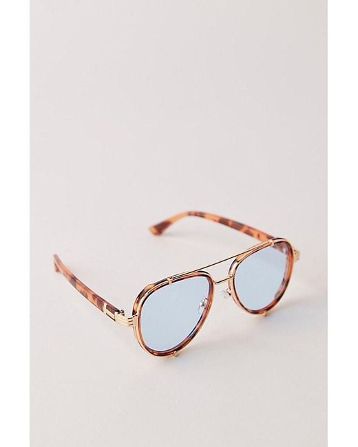 Free People Pink Wesley Oversized Aviator Sunglasses